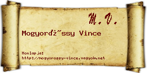 Mogyoróssy Vince névjegykártya